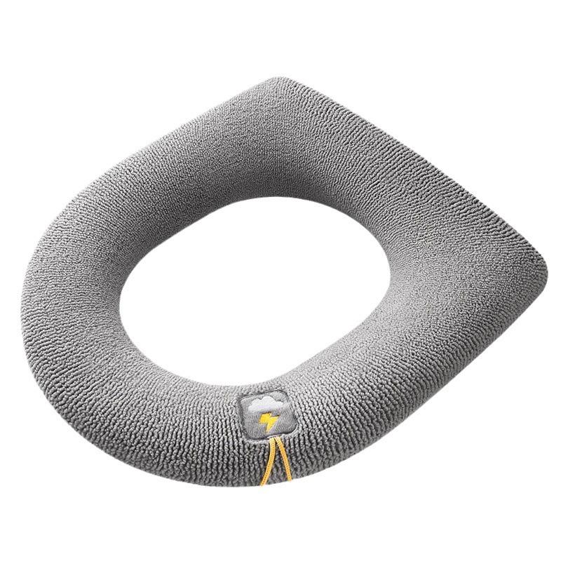 Thickened Winter Toilet Seat Cover with Handle - Universal Fit