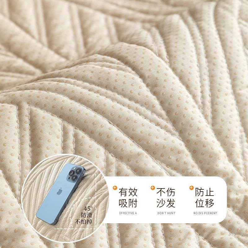 Milk Fleece Sofa Cushion Winter Non-Slip Plush Seat Cushion Simple Modern Living Room Full Cover Cloth Towel Winter Cross-Border
