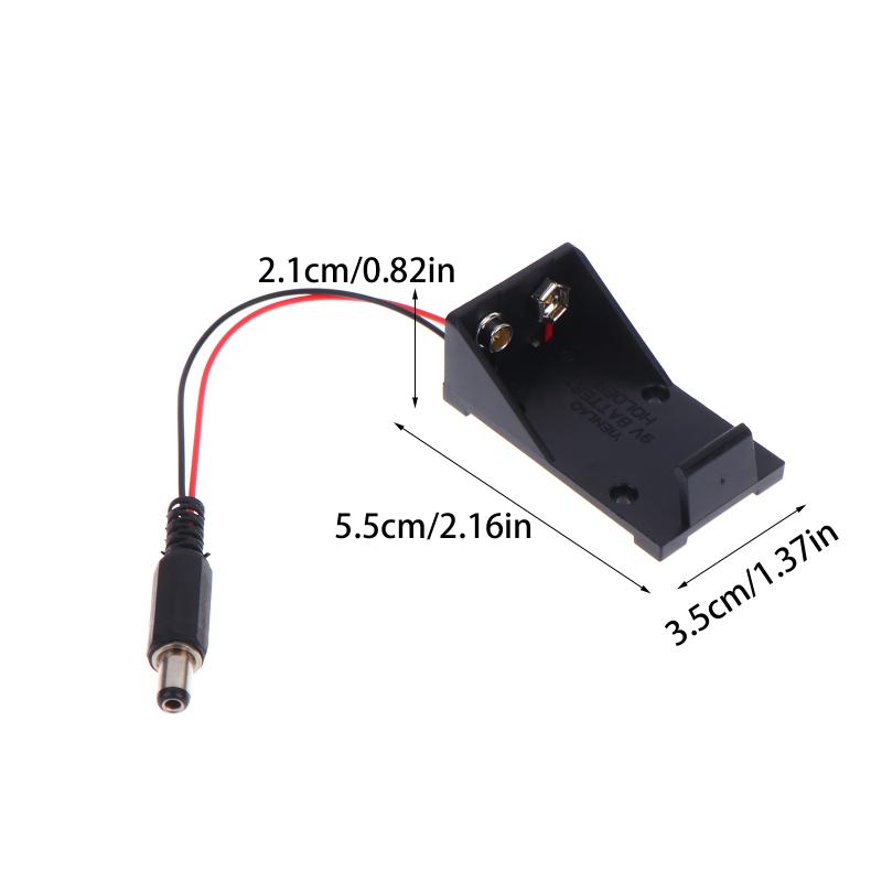 

2PCS 9V Battery Clip Holder Case Box With Wire Leads DIY Interface DIY Interfac Accessories чорний