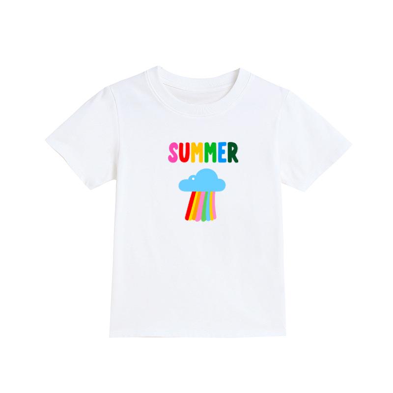 Girls' Summer Fashion Print Short-Sleeve T-Shirt - Casual Baby and Kids' Top
