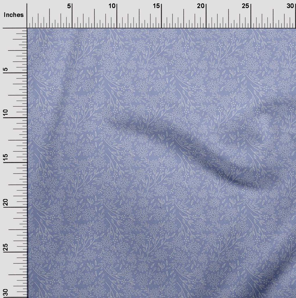 oneOone Cotton Flex Fabric Artistic Floral Sashiko Print Fabric Prints by Yard 40 Inch