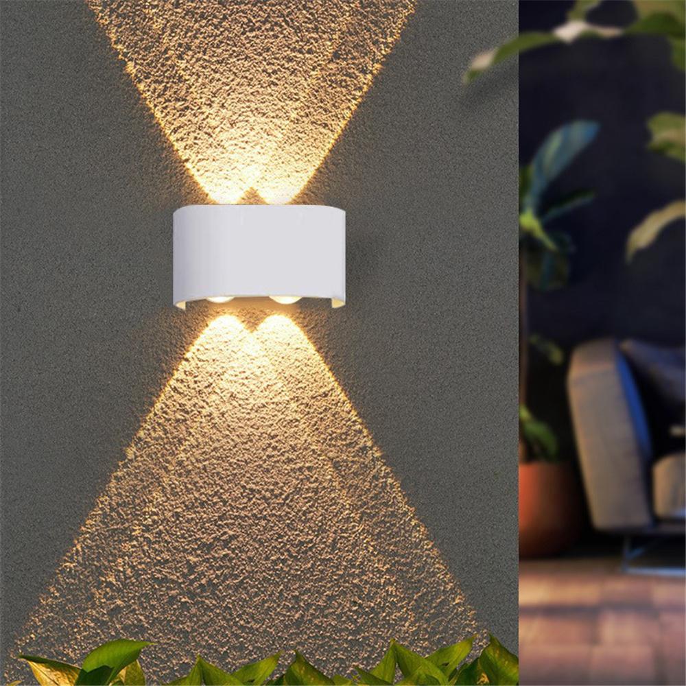 2/4W Waterproof Modern Wall Sconces Wall Light Up Down Aluminum LED Lamp Indoor Outdoor for Bathroom Bedroom Living Room Garden