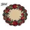 Tapis décoratif d'isolation thermique Rond Set de table de Noël 14 pouces Motif festif Antidérapant Protecteur de table Couvercle de table anti-brûlure Endroit pour manger