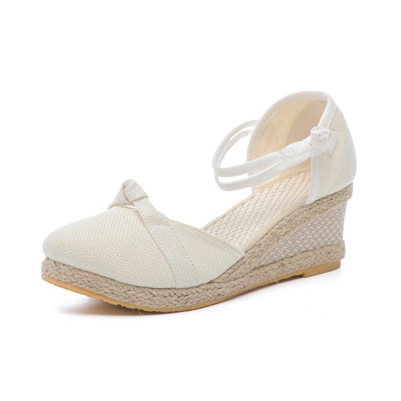 Women's 2025 Summer Slope Heel Roman Sandals - Casual High Heels, European & American Style, Fashionable Korean Design.