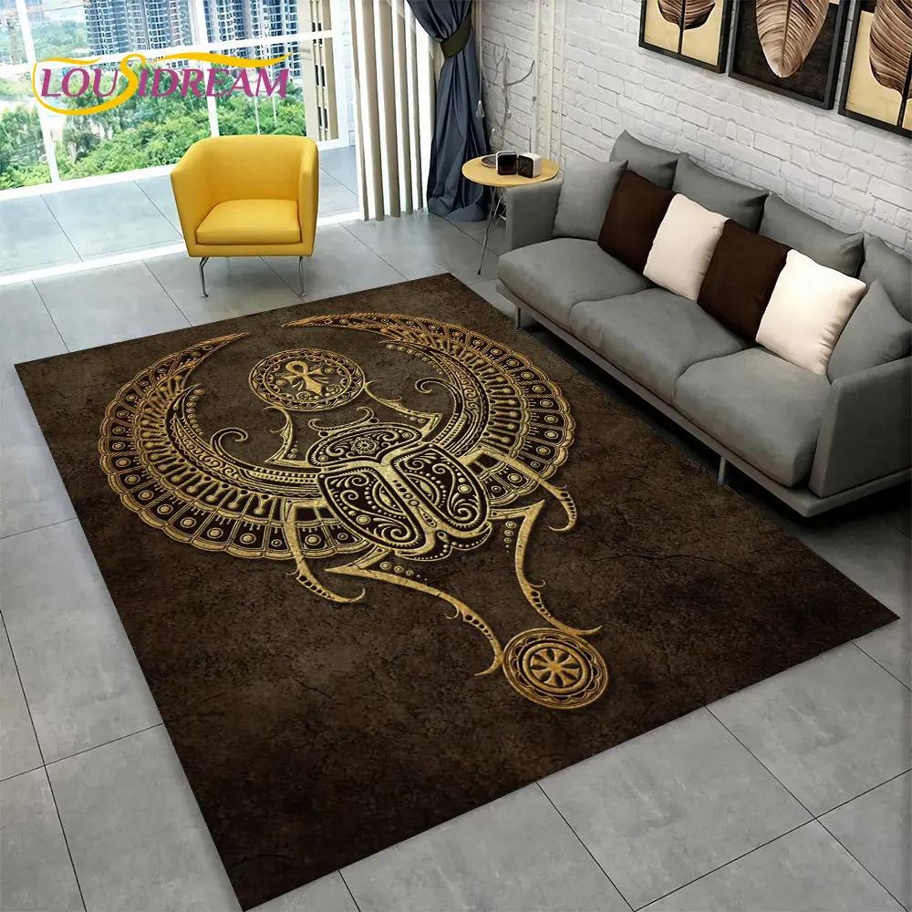3D Viking Noorse Mythologie God Valhalla Gebied Tapijt, Tapijt Tapijt voor Woonkamer Slaapkamer Bank Deurmat Keuken Decor, Antislip Vloermat 60*90cm