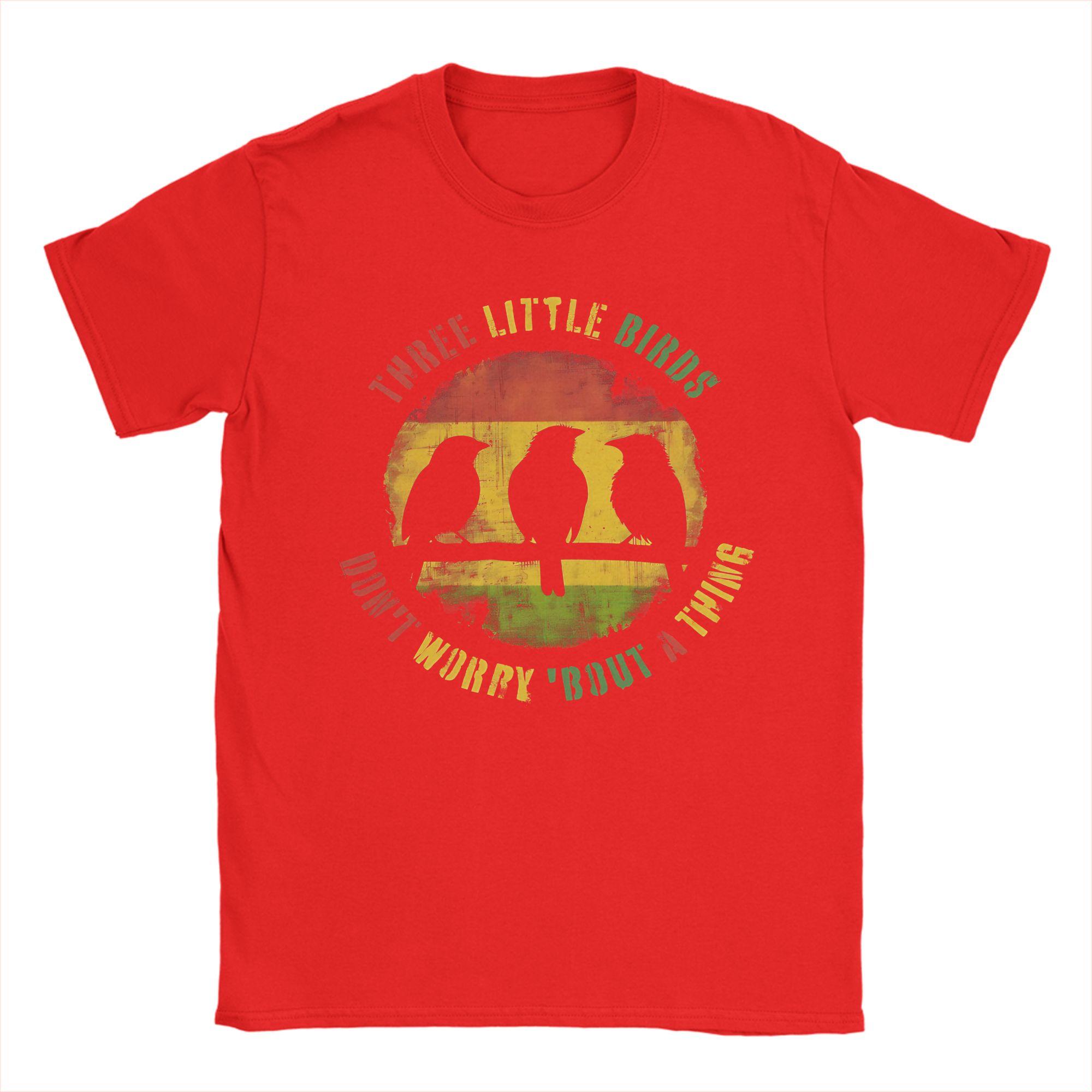 

Casual Three Little Birds Reggae TShirt for Unisex O Neck Pure Cotton T Shirts Short Sleeve Tee Shirt Gift Idea Tops S