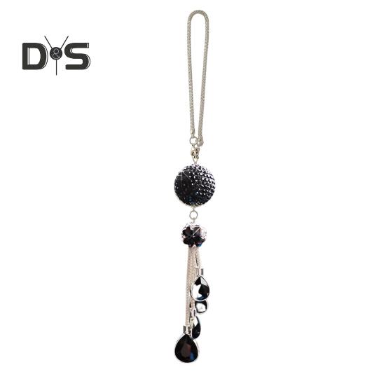 Sparkling Rhinestone Car Pendant Stainless Steel with Refractive Faux Crystal Ball for Compliments for A Glamorous Interior