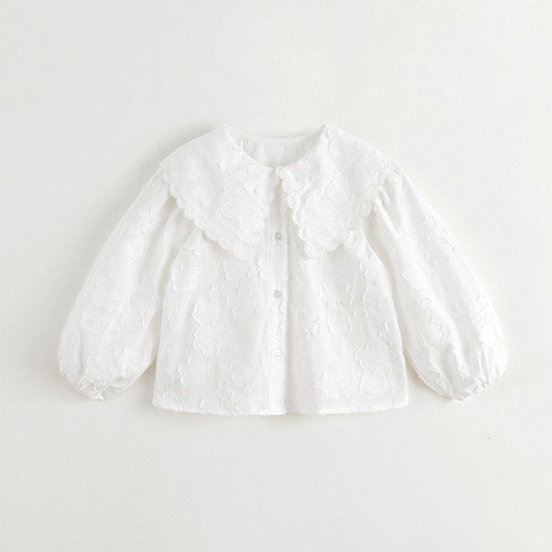 Mark Jenny Girls  Sweet Three-Dimensional Jacquard Shirt Baby Shirt Top 2026 Spring Collection 241389 Bleaching 110