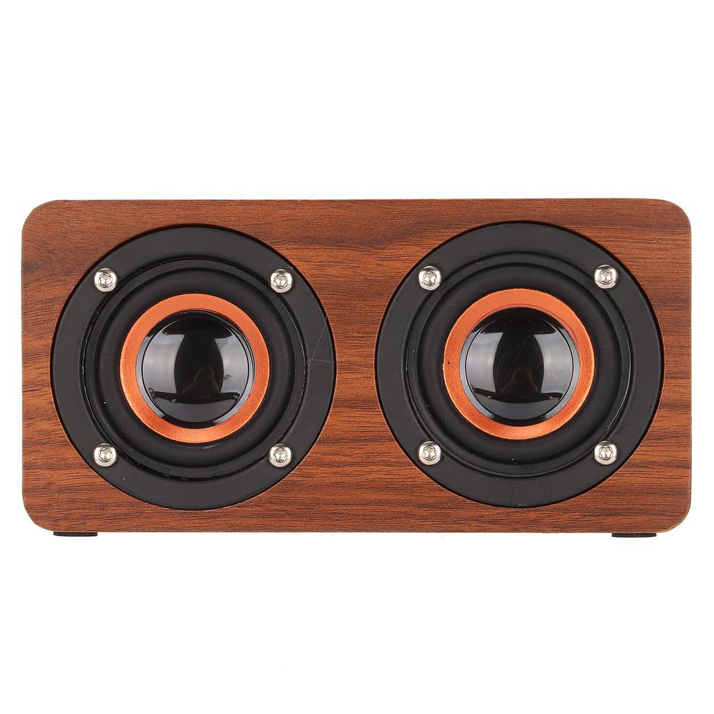 Wireless Bluetooth Speaker Retro Subwoofer Portable Computer Speakers with Mic for Desktop Computer TVMahogany Grain