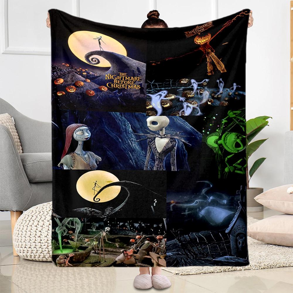 Christmas Nightmare Blanket Comfortable Great for Bedding Office Chair Sofa for All Occasions Playful Design Birthday Christmas Gift Blanket