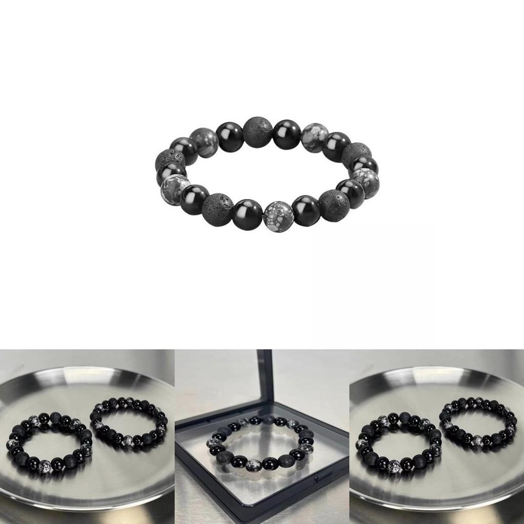 Unique Obsidian Beaded Bracelet Lightweight Handcrafted Jewelry For Men And Women