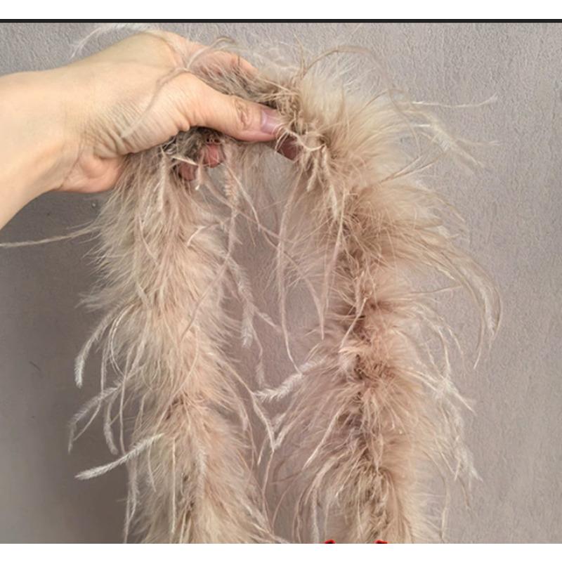 DIY 1-lagiges Natürliches Straußenfedern Boa 2 Meter Flauschiges Straußenfeder Schal für Hochzeit Party Kleid Nähen Dekoration Schal