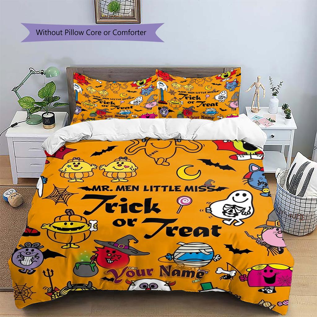 Sig. Biancheria da letto con motivo personalizzato Little Miss da uomo, Set piumone Copripiumone Federa Regalo di Compleanno per la Casa(1 * copripiumino + 2 * federa, senza nucleo)
