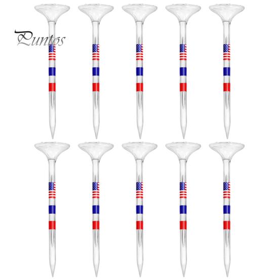 

10Pcs Unbreakable Acrylic Golf Tees American Flag Design High Strength Big Cup 8 Prongs Transparent Golf Tees Accessories белый