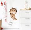 5PCS Cute Cats and Dogs Pet Animals Wall Art Stickers Vivid 3D Holes Interesting Cat and Dog Toilet Stickers DIY Home Decoration