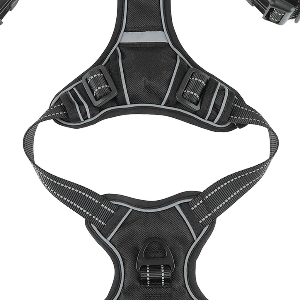 Hundegeschirr Doppellagig Verstellbar Atmungsaktives Mesh Reflektierend Ausbruchsicher Haustiergeschirr Weste für Outdoor-Wanderungen