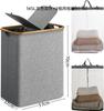 For 160 Liters 3-grid Classification Laundry Basket Dirty Laundry Basket Oxford Cloth Bamboo Magic Inner Bag Dirty Laundry Baske