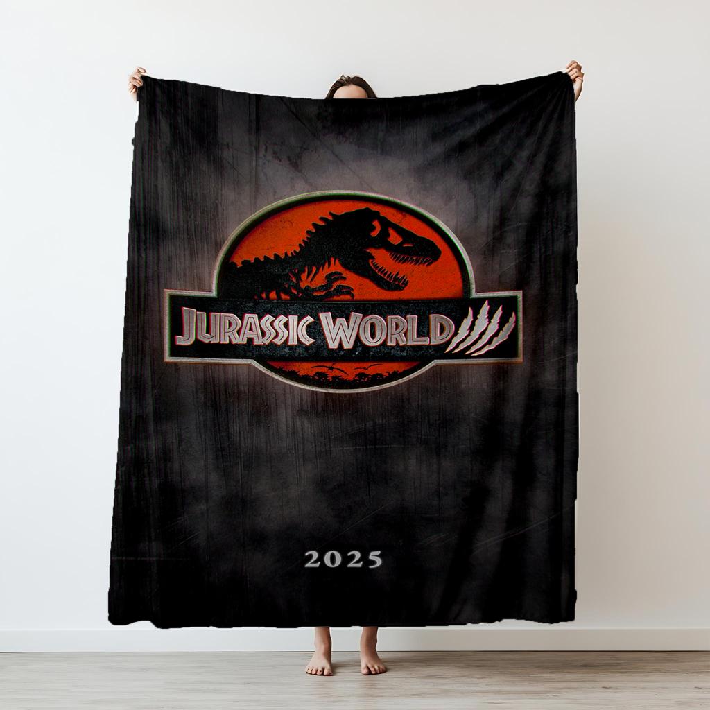 Jurassic World Dinosaur printed Thin blanket Warm Flannel fits sofa, bed, movie play Soft and Comfortable blanket gifts