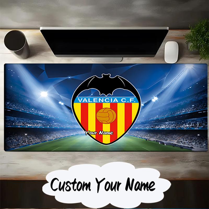 Custom Name Mouse Pad Valen-cia Crest Sunset Mouse Pad, Gaming Mouse Pad, Keyboard Pad, Desk Decor for Computer Notebook Fan Birthday Gift