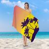 Retro Palm Tree Print Beach Towel Illustration Sunset Pattern Quick Dry Soft Absorbent Sand Free Towel for Summer Pool Travel