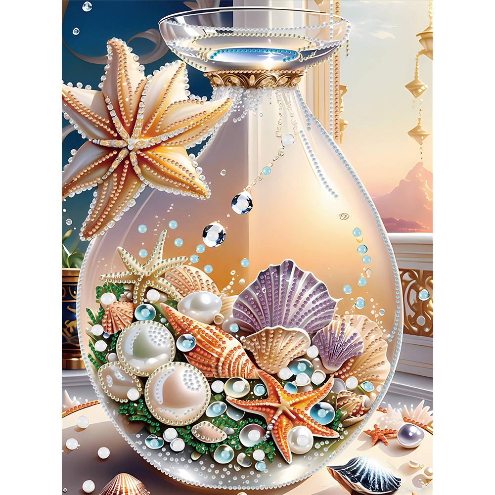 5D DIY Seashell Diamond Painting Series Partial Special Shaped Drill Diamond Painting Seashell Kit Decoration