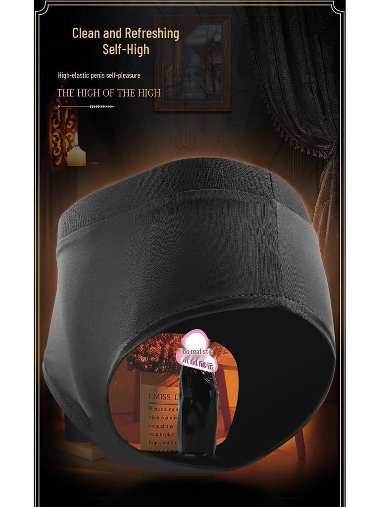 Long Love Erotic Wear: Realistic Dildo Mask with Self-Stimulation Pants & Masturbator