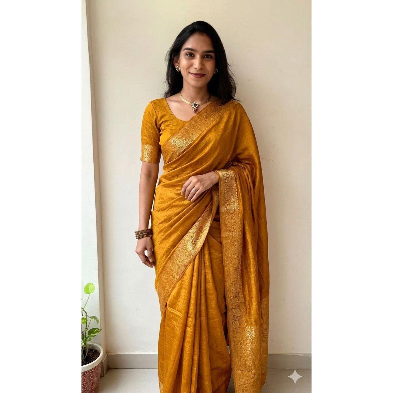 New Launch Elegant Vichitra Silk Saree