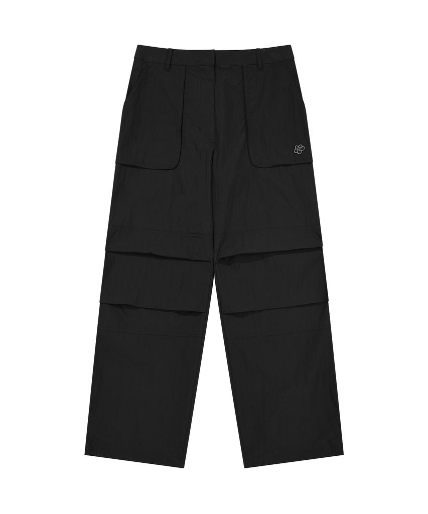 WACKY WILLY Women'S Cotton Nylon Parachute Pants Black