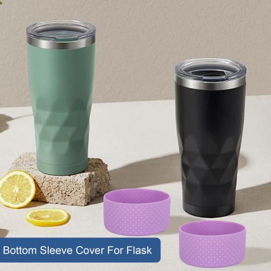 Flask Silicone Boot Rhombus Texture Water Bottle Bottom Sleeve Non-slip Anti-scratch Vacuum