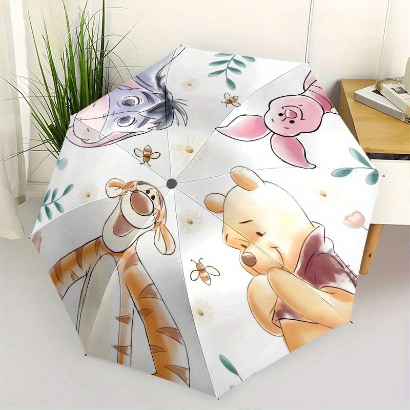 

Winnie the Pooh and Friends Themed Automatic opening and closing folding umbrella, 8-rib windproof, compact travel design, suitable for all