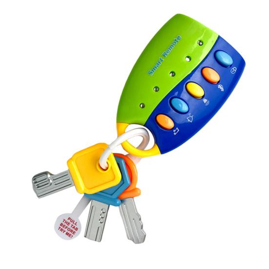 Colorful Baby Toy Smart Remote Sound Musical Car Key Keychain Pretend Education