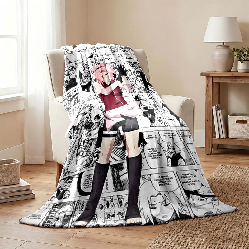Naruto Blanket Flannel Blanket Soft Cozy Plush Throw for Sofa Bed Lightweight Home Decor