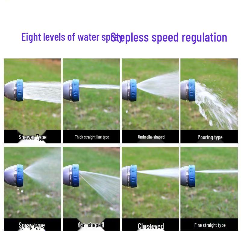 Pressurized Metal Rubber-Coated Water Hose & Car Wash Gun for Gardens