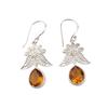 Citrine Gemstone 925 Sterling Silver Jewelry Handmade Women Earrings 1.84" November Birthmonth Jewelry For Gift CE-23-7