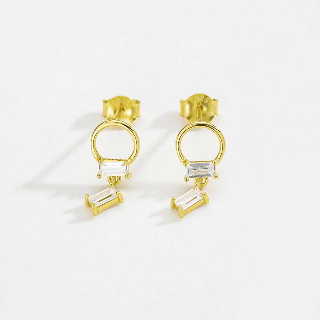 ANDYWEN 925 Sterling Silver Black Zircon Stud Earring Fashion Rock Punk CZ 2023 Jewelry Jewels