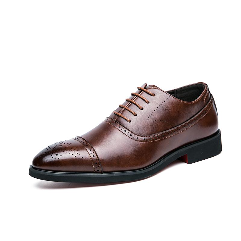 38-48 Casual Business Men's Leather Shoes Classic British Luxury Fashion Style Dress Up Party Black Outdoor Lace-up Shoes