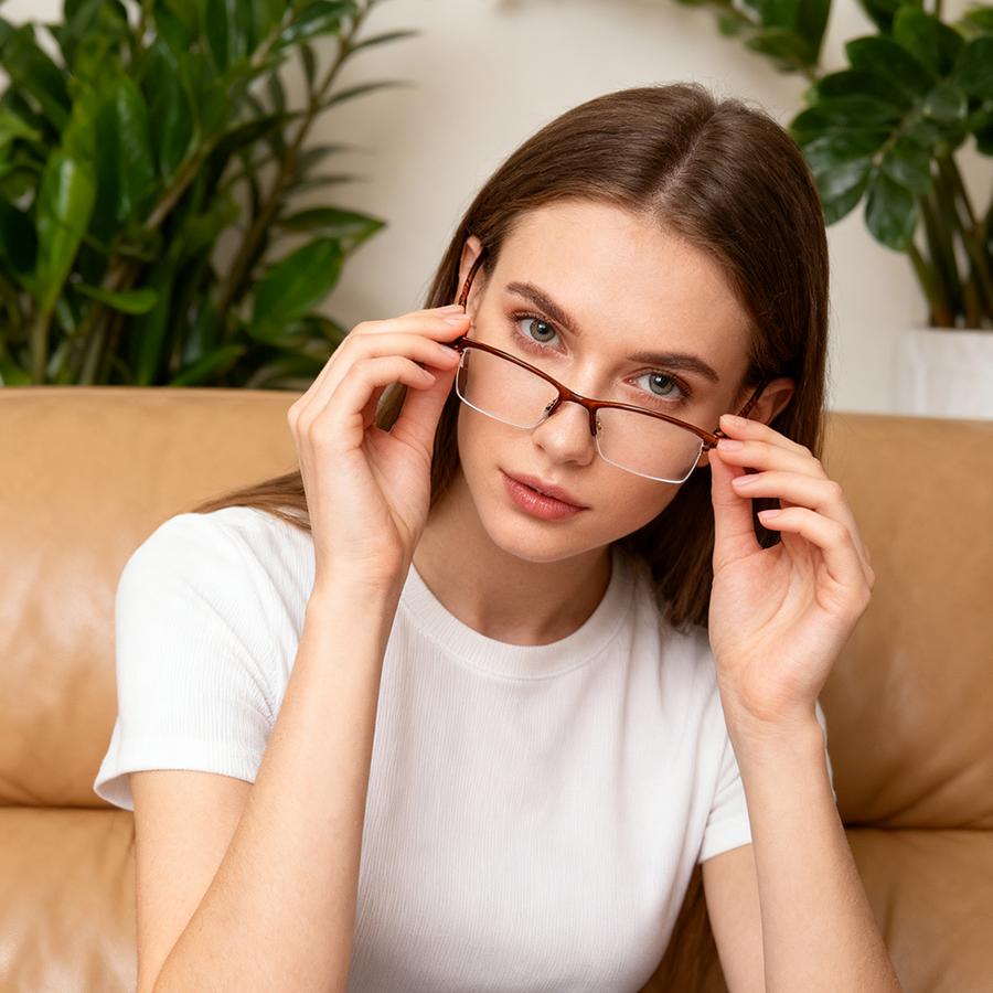 New Fashion Half Frame Reading Glasses Men Trendy Correction Eyewear Women Anti Blue Light Prescription Eyeglass +1.0 +1.5 +2.0