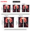2pcs   plane printing Curtain Fabric Halloween Skeleton and Black Cat Versatile Polyester Fabric (without rod) Room Decor Ldeal
