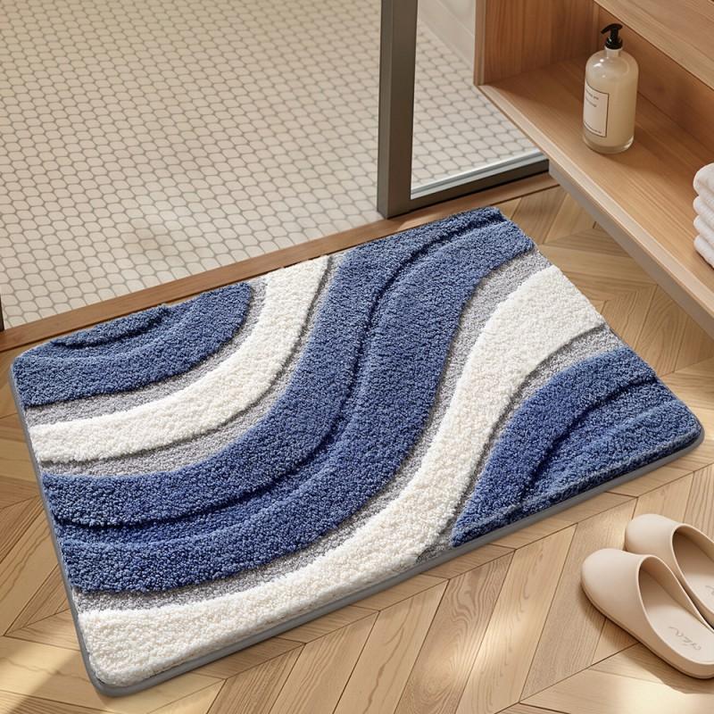 Plush Bath Mat Absorbent Non-Slip Floor Rug Bathroom Entrance Quick Dry Chenille Carpet Korean Style Home Decor