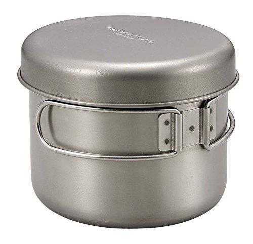 Captain Stag BBQ Pot and Plate Set, Titanium Cartridge Cooker Set 820ml (M-9078)