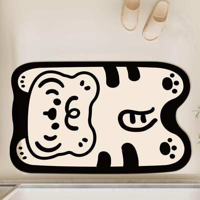 Cartoon Bathroom Absorbent and Easy To Dry Foot Mat, Anti Slip Mat for Entering the Home, Bathroom Diatomaceous Earth Floor Mat