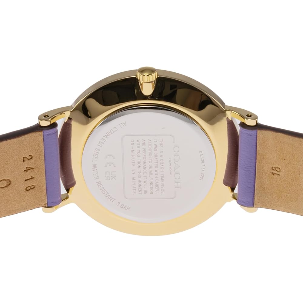 Coach Women's Purple Quartz Watch with Purple Dial and Water Resistance 14504134
