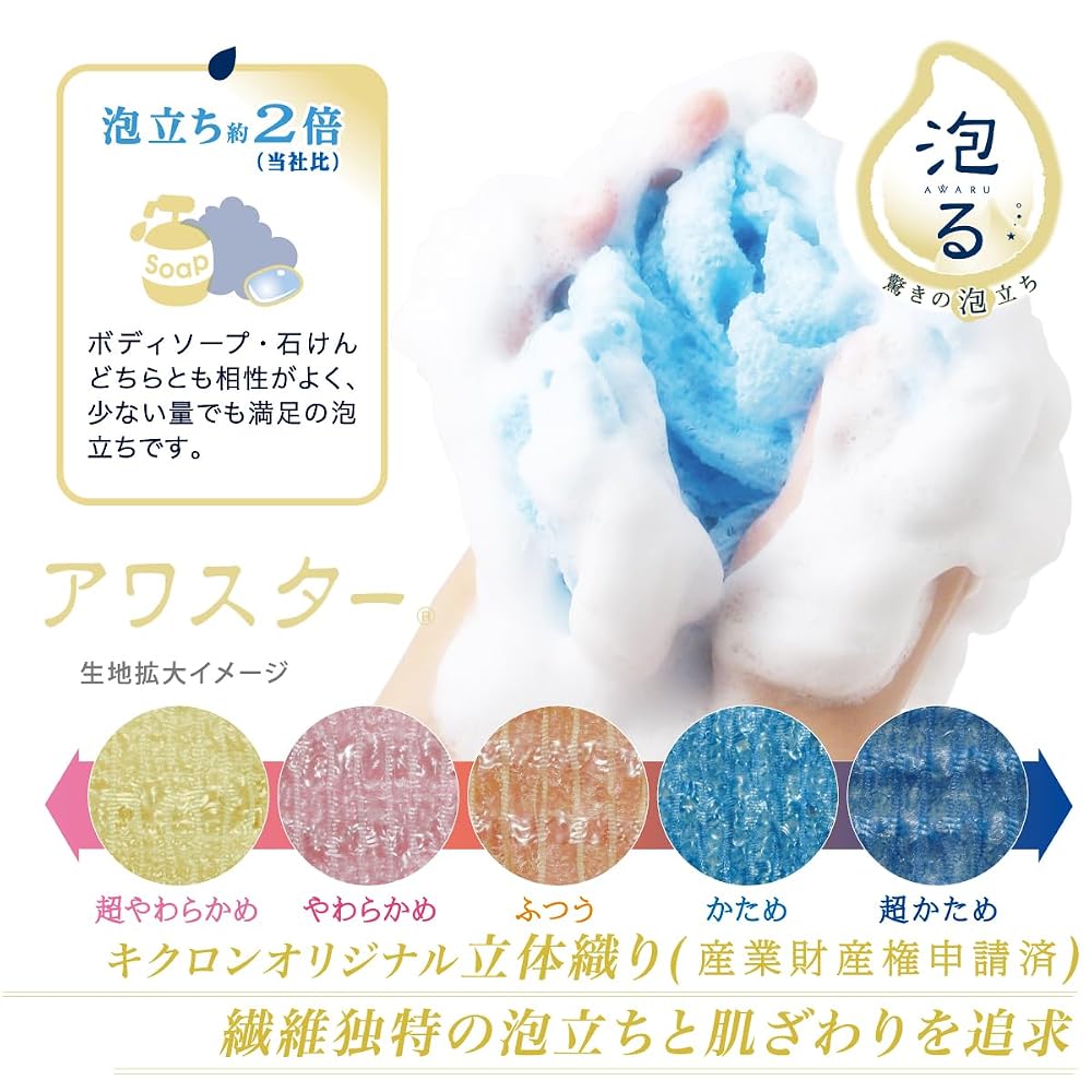 Kikulon Body Towel Regular Blue 28cm x 100cm 1 Sheet Made in Japan