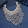 Exaggerated Multi-Layer Fringed Rhinestone Neck Chain Claw Chain Banquet Dress Necklace Jewelry