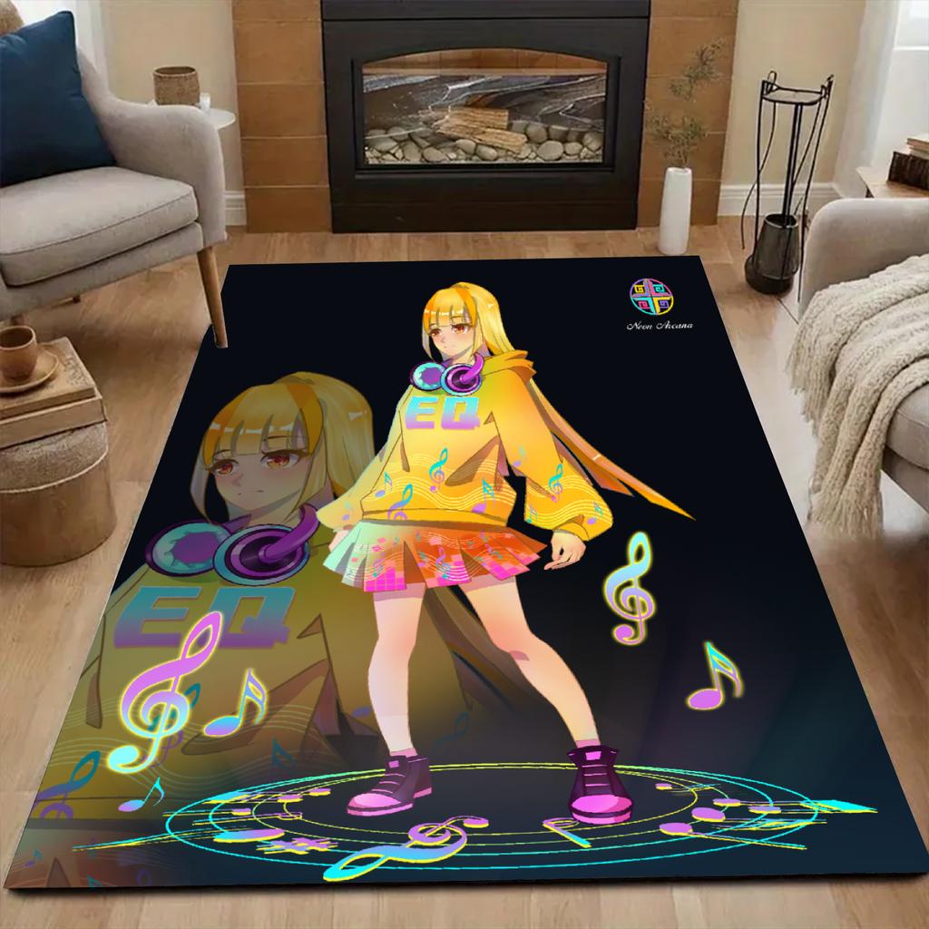 Cartoon Girls Anime Carpet Floor Rug Washable Anti-Slip Unique Decor for Living Room Play Room Girls Bedroom Popular Rug