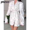 JPNTKY Women's Vintage Casual Solid Color Print Autumn Winter Long Sleeve POLO Neck Jackets & Coats