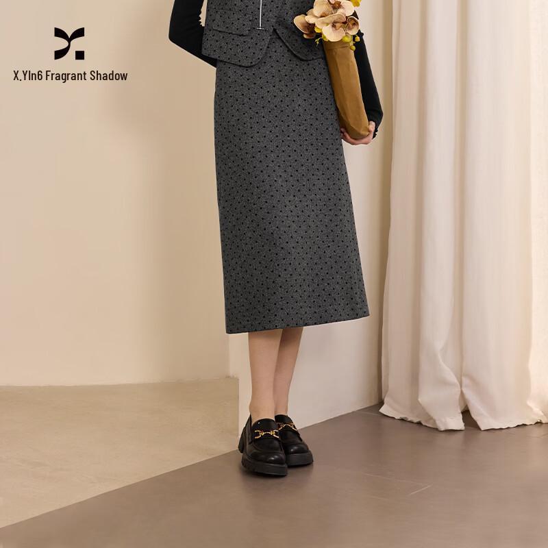 Женский серый жилет и юбка в стиле Хепберн, с начесом M