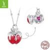 Yinziyun S925 Sterling Silver Christmas Apple Necklace with Openable Pendant - A Unique Clavicle Chain Gift