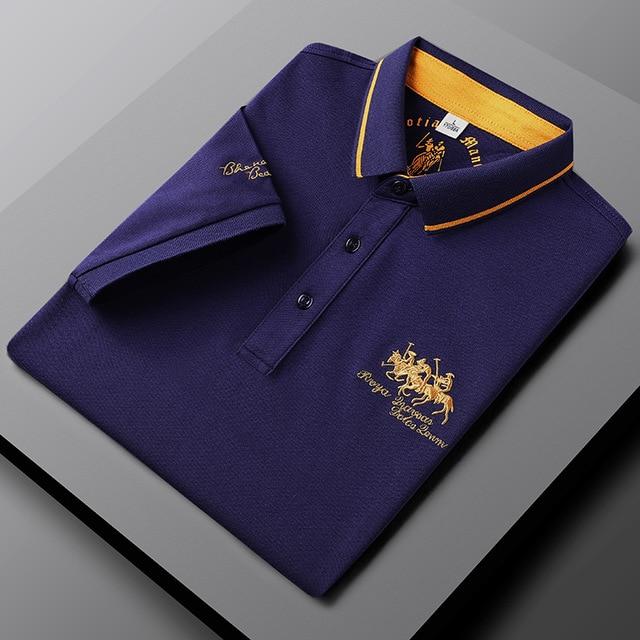 Summer Polo Shirt Men 'S Short Sleeve Business Slim Korean Embroidered Half Sleeve Solid Color Shirt