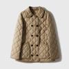 Double-breasted rhombus white goose down jacket women's high-end women's clothing short medium and long Pinghu winter goose down clothing